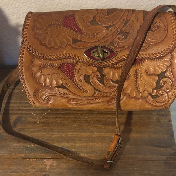 boho bag Handbags - Artisan Tan Leather Shoulder Bag
